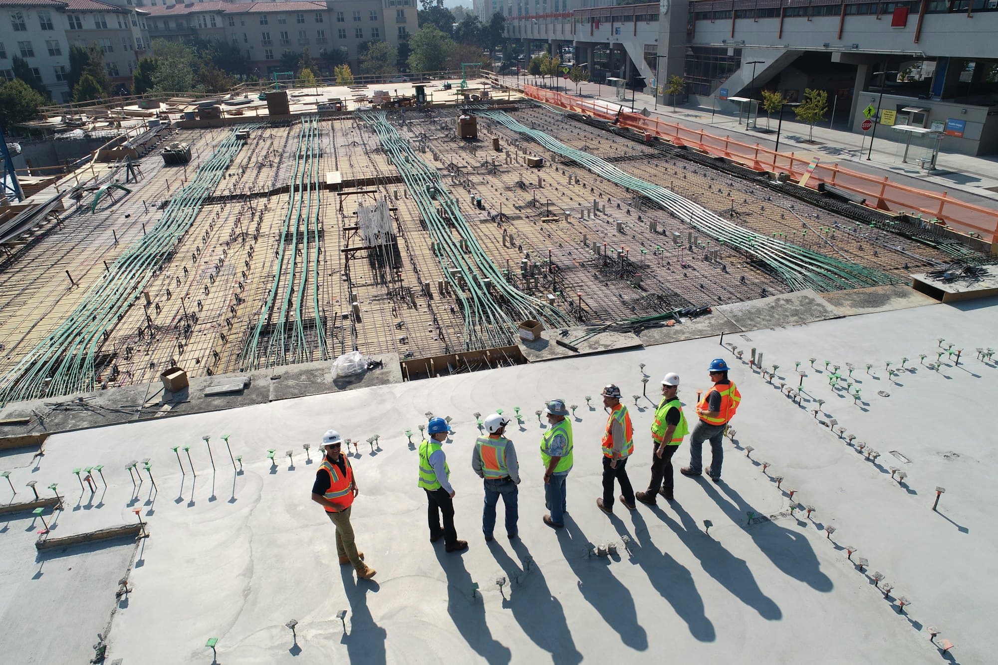 Construction team coordinating on a jobsite